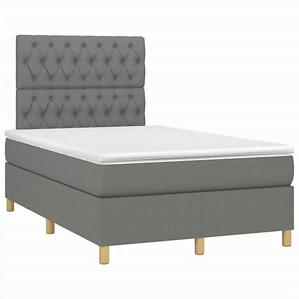 vidaXL Bett Boxspringbett mit Matratze Dunkelgrau 120x190 cm Stoff günstig online kaufen