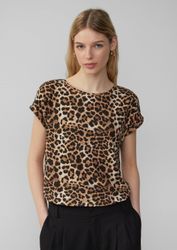 QS Kurzarmshirt T-Shirt Locker geschnittenes T-Shirt günstig online kaufen