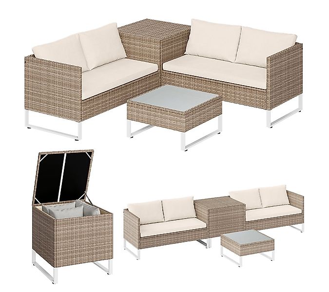 STEELSØN Gartenlounge-Set Alniyat, (Polyrattan-Metall Sitzgruppe, 2 Sofa, T günstig online kaufen