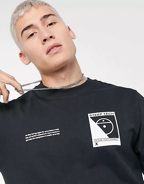 The North Face – Steep Tech – T-Shirt mit Logo in Schwarz günstig online kaufen