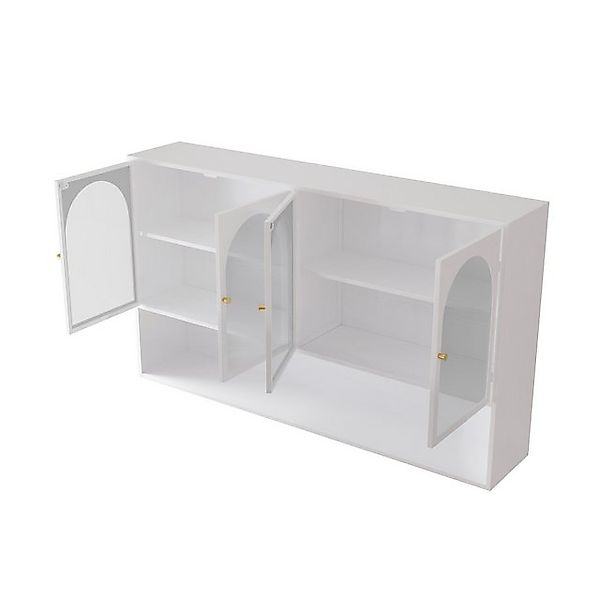 OKWISH Wandhängeschrank Hängeschrank,Four-door,Glass Wall Cabinet Storage, günstig online kaufen