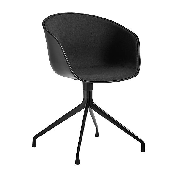 HAY - About a Chair 20 Drehstuhl gepolstert Fuß schwarz - schwarz/Stoff Rem günstig online kaufen