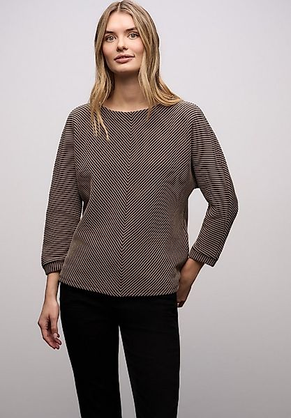 STREET ONE Strickpullover 3/4-Arm mit Two-Tone-Effekt und feinem Strukturmu günstig online kaufen