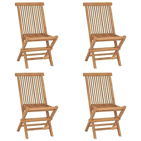 vidaXL Klappbare Gartenstühle 4 Stk Massivholz Teak 315442 günstig online kaufen