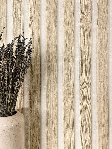 Newroom Vliestapete, Beige Tapete Skandinavisch Paneele günstig online kaufen