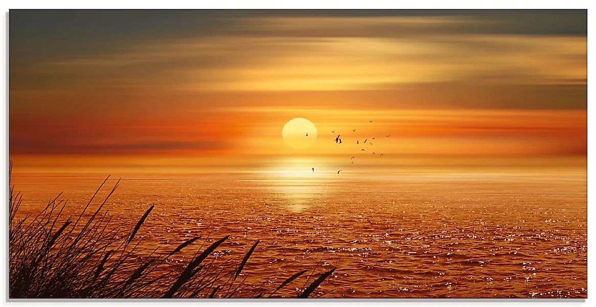 Artland Glasbild "Sonnenuntergang über dem Meer" Sonnenaufgang & -untergang günstig online kaufen