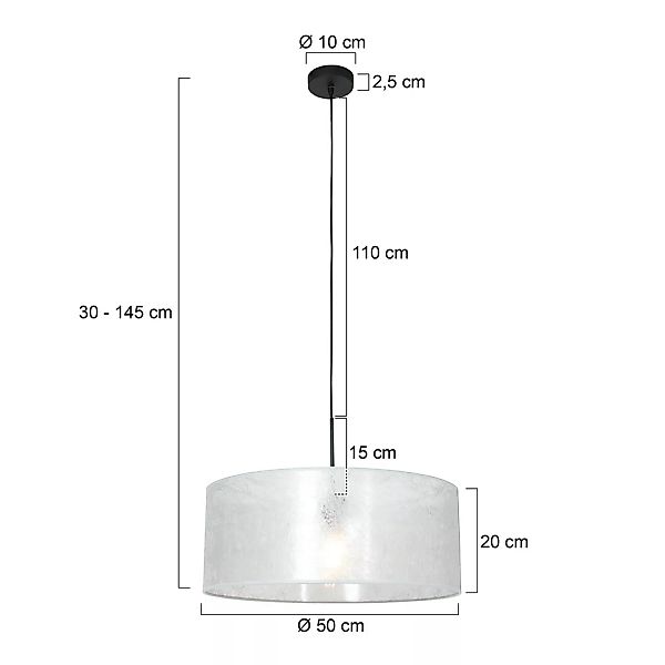 Pendelleuchte Sparkled Light in Schwarz und Weiß-transparent E27 500mm günstig online kaufen