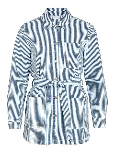VILA Gürtel Hemd Jacke Damen Blau günstig online kaufen