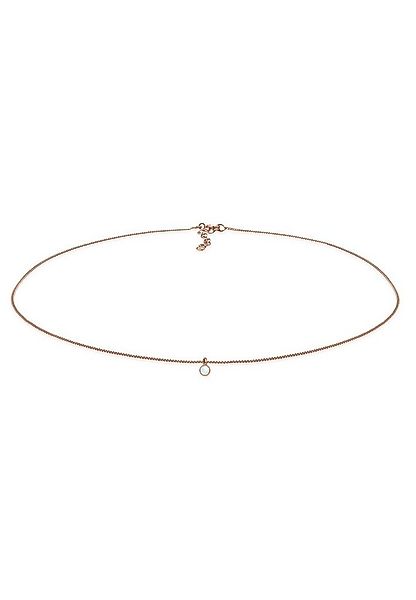 Elli Collier Choker mit Anhänger Mondstein Rund 925 Silber günstig online kaufen