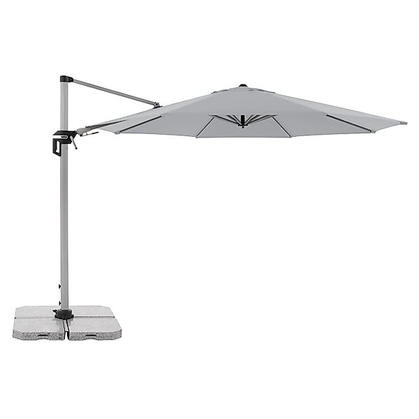 Doppler Ampelschirm Active Ø 372 cm Hellgrau mit Dreh- & Neigungsfunktion günstig online kaufen