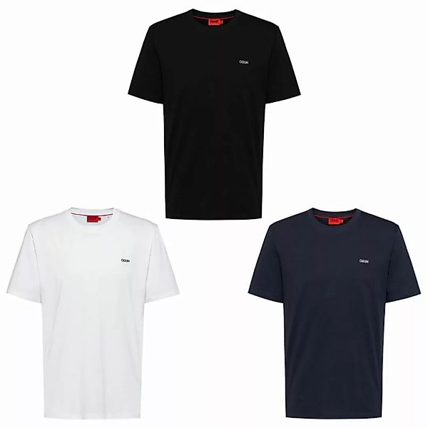 HUGO Herren T-Shirt - DERO212, Rundhals, 1/2-Arm, Logo-Stickerei, Baumwolle günstig online kaufen