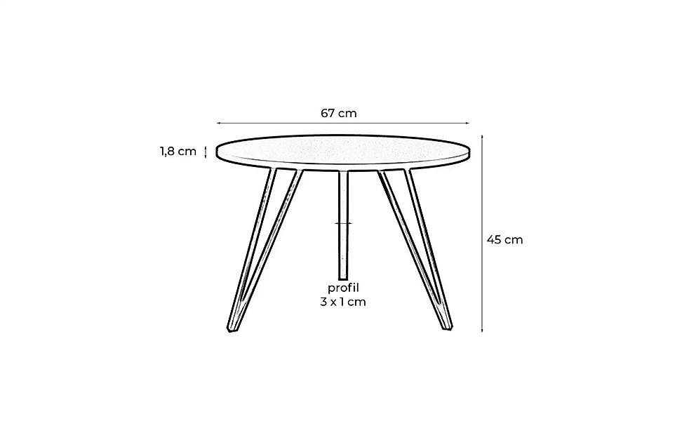 Couchtisch   ¦ weiß ¦ Maße (cm): B: 67 H: 45  Ø: 67 Tische > Couchtische > günstig online kaufen