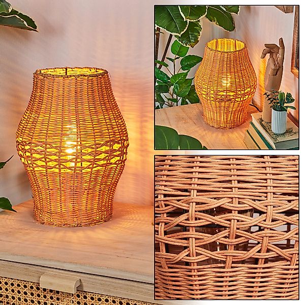 hofstein Tischleuchte Tischlampe aus Metall/Rattan in günstig online kaufen