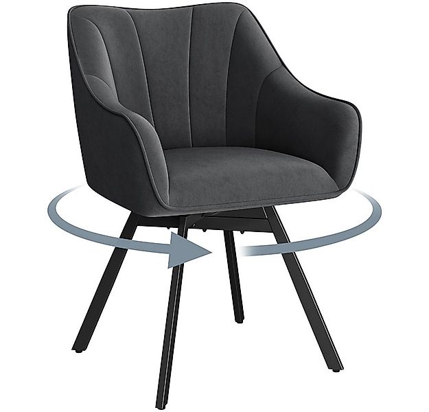 Yaheetech Esszimmerstuhl Polsterstuhl drehbar (1 St), Küchenstuhl mit Armle günstig online kaufen