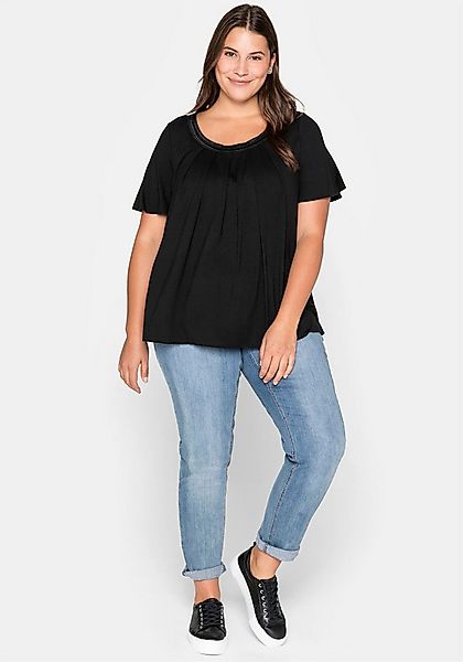 Sheego T-Shirt Shirt . in A-Linie mit dekorativer Blende günstig online kaufen