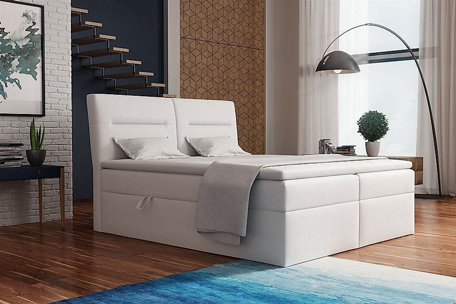 Fun Möbel Boxspringbett Boxspringbett Schlafzimmerbett LUAN in Stoff oder K günstig online kaufen
