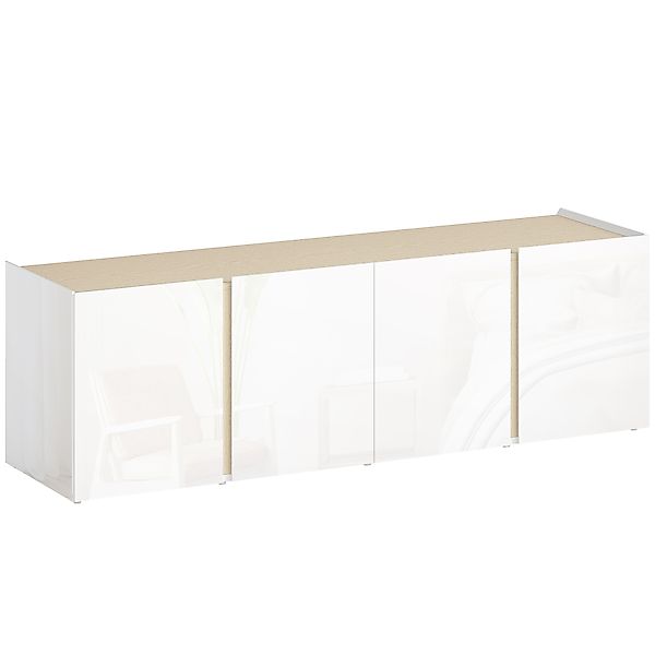HOMCOM TV Schrank TV Board mit 4 Soft-Close-Türen Hochglanz TV Lowboard für günstig online kaufen