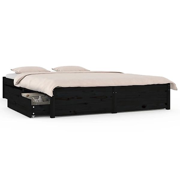 vidaXL Bett mit Schubladen Schwarz 120x190 cm 4FT Small Double Modell 11124 günstig online kaufen