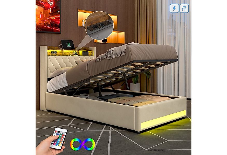 STILVORA Polsterbett mit bettkasten,Stauraumbett Boxspringbett 140×200 mit günstig online kaufen