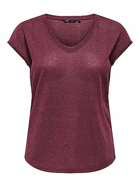 ONLY Kurzarmshirt "ONLSILVERY S/S V NECK LUREX TOP JRS NOOS" günstig online kaufen