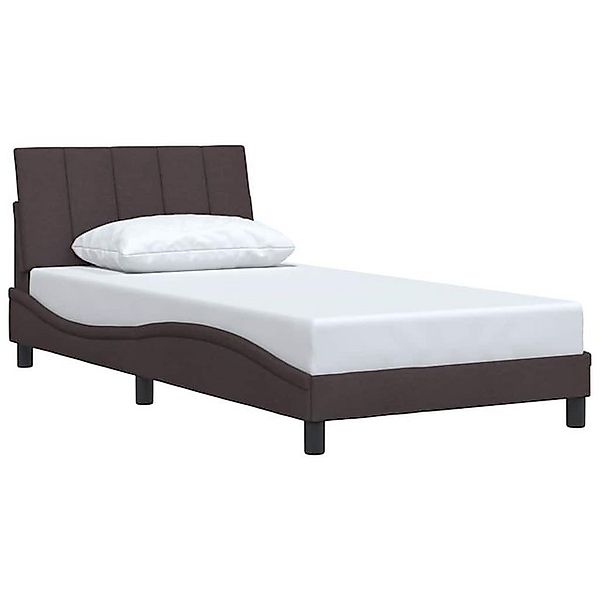 vidaXL Bett Bettgestell ohne Matratze Dunkelbraun 100x200 cm Stoff günstig online kaufen