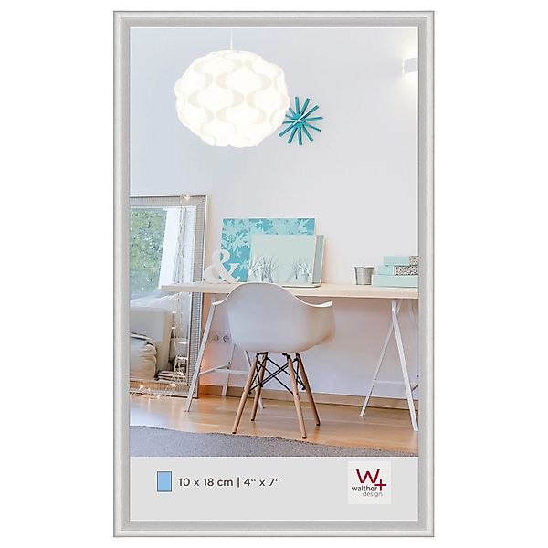 walther design New Lifestyle Kunststoff Bilderrahmen 10x18 cmSilber KV118S günstig online kaufen