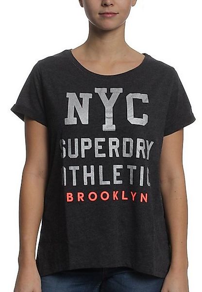 Superdry T-Shirt Superdry T-Shirt Women WORN WASH BF TEE Black Marl günstig online kaufen