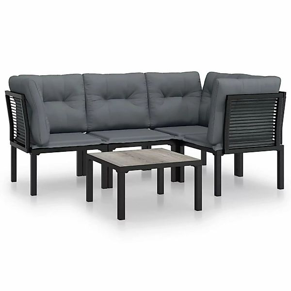 Vidaxl 5-tlg. Garten-lounge-set Schwarz Und Grau Poly Rattan günstig online kaufen