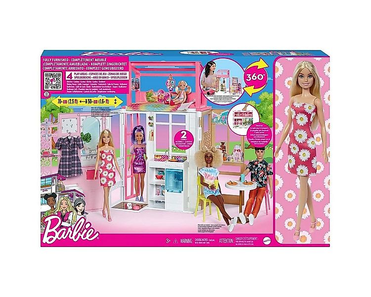 Mattel® Spielwelt Mattel HHY40 - Barbie - Barbie-Puppenhaus mit Puppe günstig online kaufen