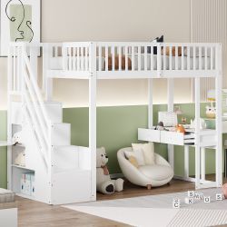 Flieks Hochbett Massivholz Kinderbett 90x200cm mit günstig online kaufen