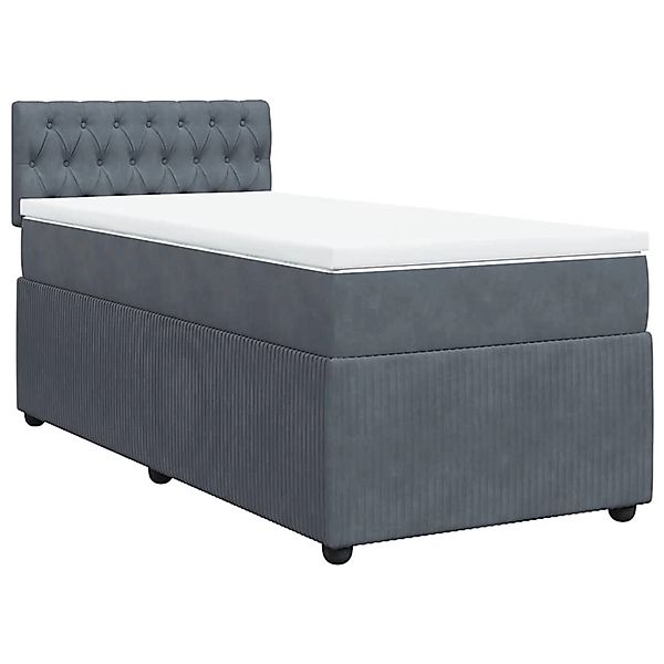 vidaXL Boxspringbett mit Matratze Dunkelgrau 90x190 cm Samt 3287621 günstig online kaufen