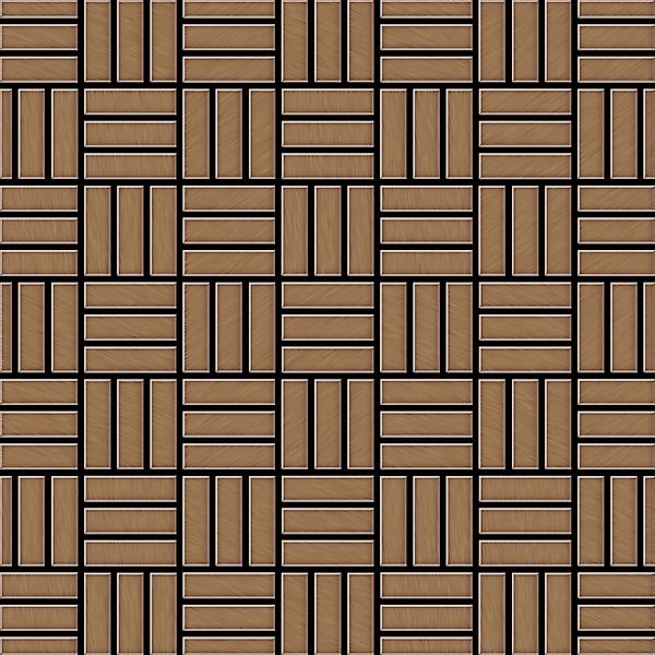 ALLOY Mosaik Fliese Massiv Metall Titan Gebürstet Kupfer 1,6mm Basketweave- günstig online kaufen