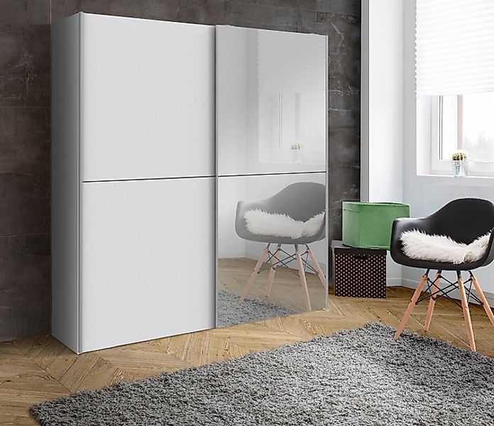 FORTE Schwebetürenschrank »"White Kiss", Made in Europe, ideal für kleine R günstig online kaufen