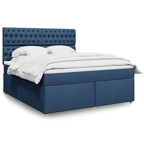 vidaXL Boxspringbett mit Matratze Blau 180x200 cm Stoff 3293672 günstig online kaufen