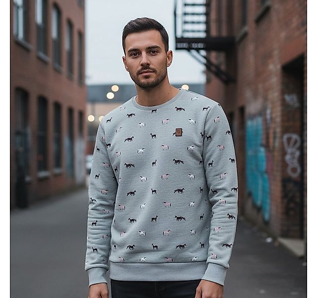 naketano Rundhalspullover mit Pferdemuster günstig online kaufen