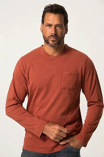 JP1880 T-Shirt Langarmshirt V-Aussschnitt Brusttasche günstig online kaufen