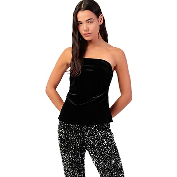Admas  Blusen Samt-Top Bustier Bandeau Velour And Lace günstig online kaufen