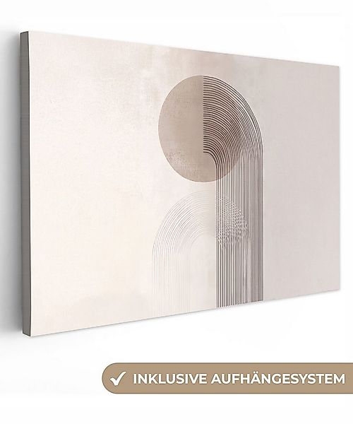 OneMillionCanvasses® Leinwandbild Minimalistisch - Kreis - Hellgrau, Fotodr günstig online kaufen