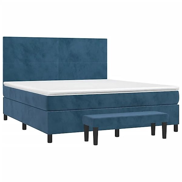 vidaXL Boxspringbett mit Matratze Dunkelblau 180x200 cm Samt 3137741 günstig online kaufen