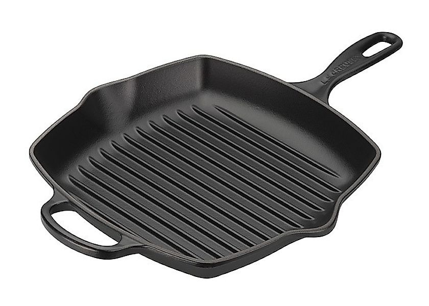 Le Creuset Grillpfanne Quadrat Signature Gusseisen Schwarz 26cm günstig online kaufen