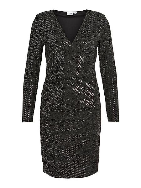 Vila Abendkleid Mini Glitzer Langarm Pailletten günstig online kaufen