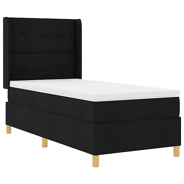 vidaXL Boxspringbett mit Matratze Schwarz 100 x 200 cm Stoff 3341821 günstig online kaufen