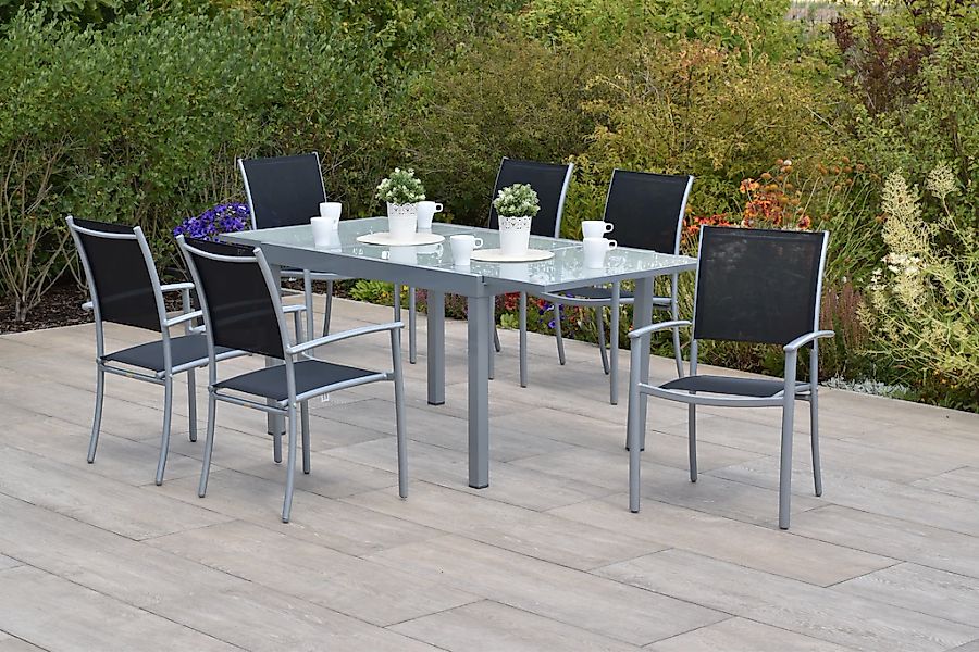 MERXX Garten-Essgruppe ""Milano"", (Set, 7 tlg., Pulverbeschichtetes Alumin günstig online kaufen