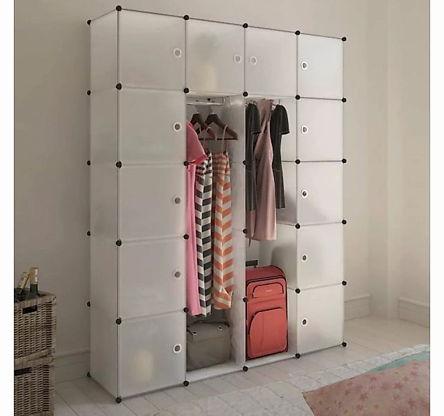 furnicato Kleiderschrank Modularer Schrank mit 14 Fächern Weiß 37x146x180,5 günstig online kaufen