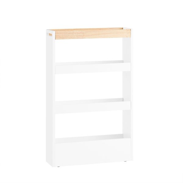 SoBuy Nischenwagen mit 4 Etagen Küchenregal Schmal Weiß 15x80x50cm NSR12-W günstig online kaufen