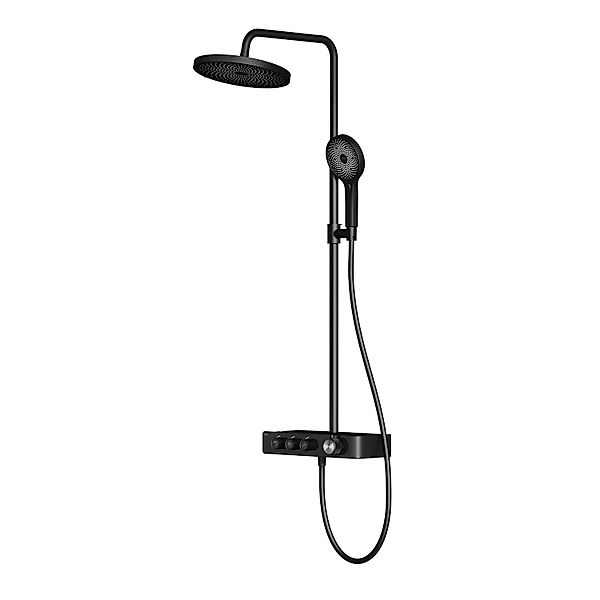 Emke Duschsystem mit Thermostat Schwarz Matt 36x24 cm Regendusche 3 Strahla günstig online kaufen