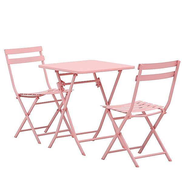 Outsunny Klappbares Bistro-Gartenmöbel-Set - quadratischer Tisch 60L x 60B günstig online kaufen