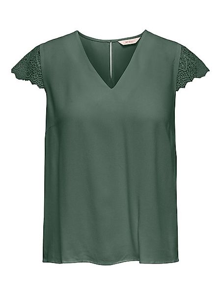 ONLY Kurzarmbluse ONLELVA-VIA S/S DETAIL TOP WVN CS FR Viskose, Spitze günstig online kaufen