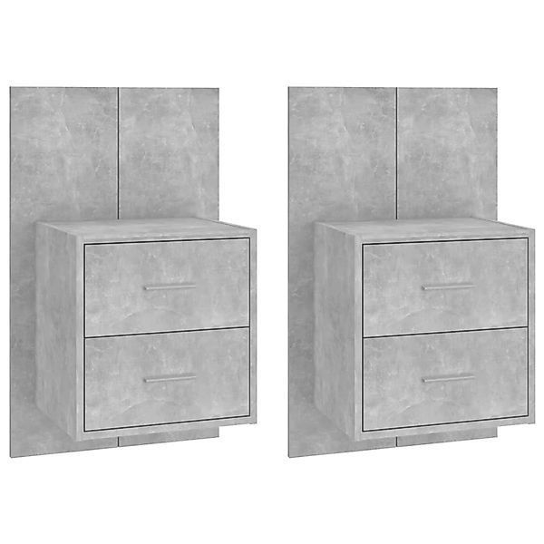 vidaXL Wand-Nachttische 2 Stk Betongrau Holzwerkstoff Modell 2 günstig online kaufen
