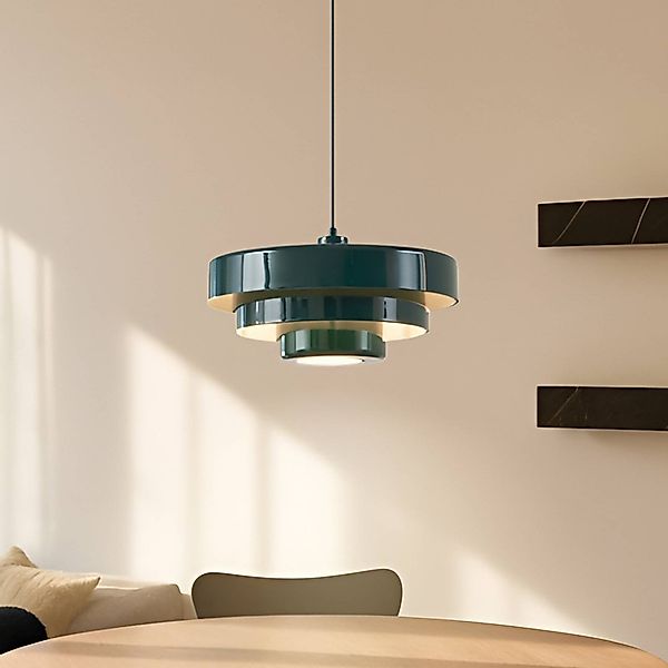 Lindby Hängeleuchte Tivra, grün, Ø 35 cm, Metall, E27 günstig online kaufen